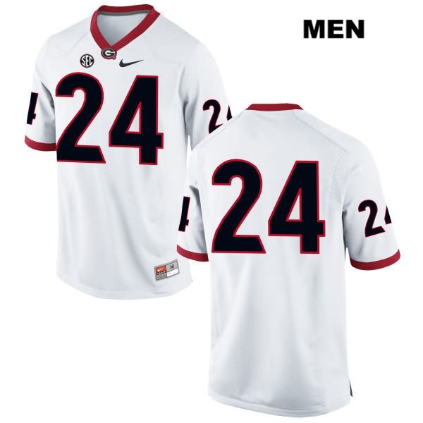 Georgia Bulldogs Men's Matthew Brown #24 NCAA No Name Authentic White Nike Stitched College Football Jersey IQM3756ZR